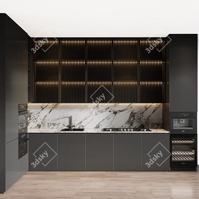 Modern Kitchen Set Fulgor Milano 3D model image 1