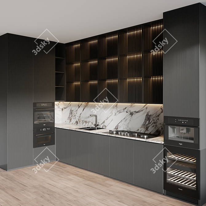 Modern Kitchen Set Fulgor Milano 3D model image 2