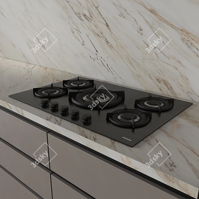 Sleek Modern Kitchen 3D Model 3D model image 5