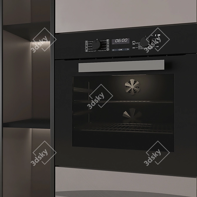 Sleek Modern Kitchen 3D Model 3D model image 6