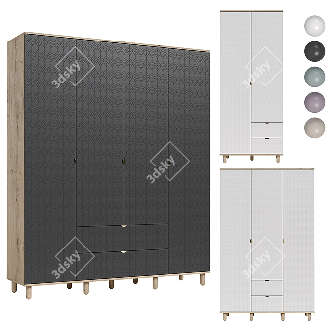 Tedjons Leaf Wardrobe Set 3D model image 1