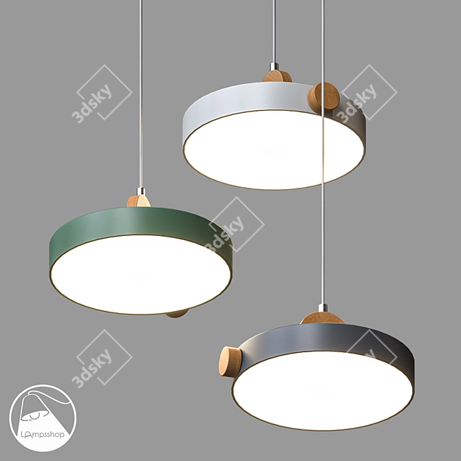 Elegant PDL2341 Pendant Light 3D model image 1