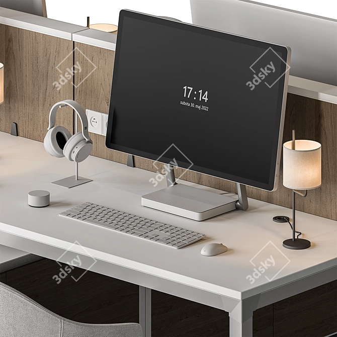 Workplace Essentials Set: Modern Ergonomic Furniture 3D model image 2