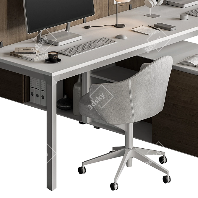 Workplace Essentials Set: Modern Ergonomic Furniture 3D model image 4