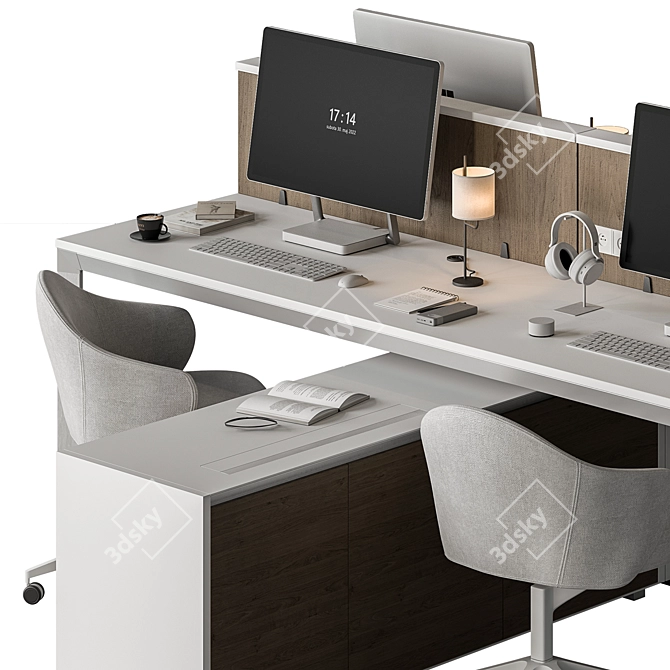 Workplace Essentials Set: Modern Ergonomic Furniture 3D model image 5