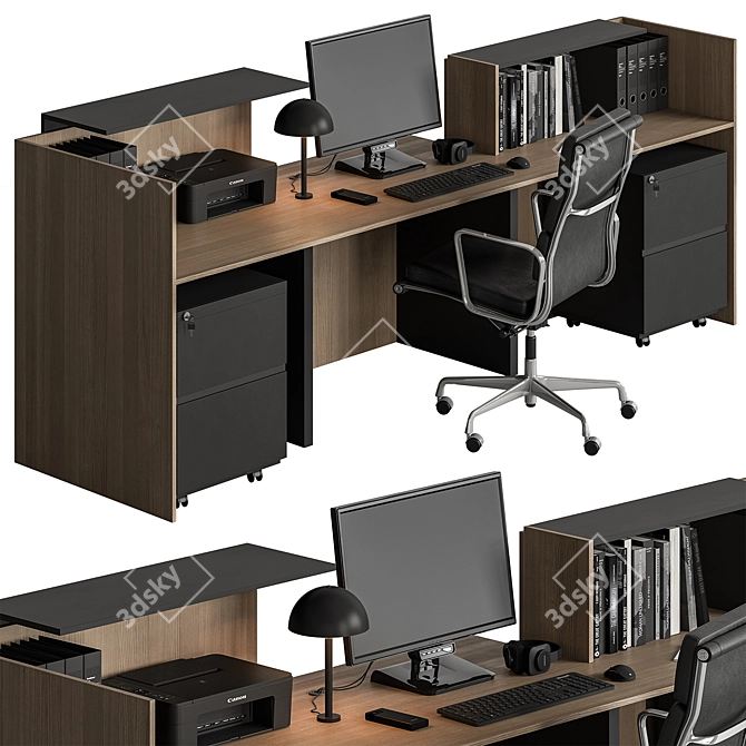 Executive Office Furniture Set 3D model image 1