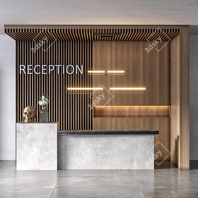 Modern Reception Desk Design Download 3D model image 3