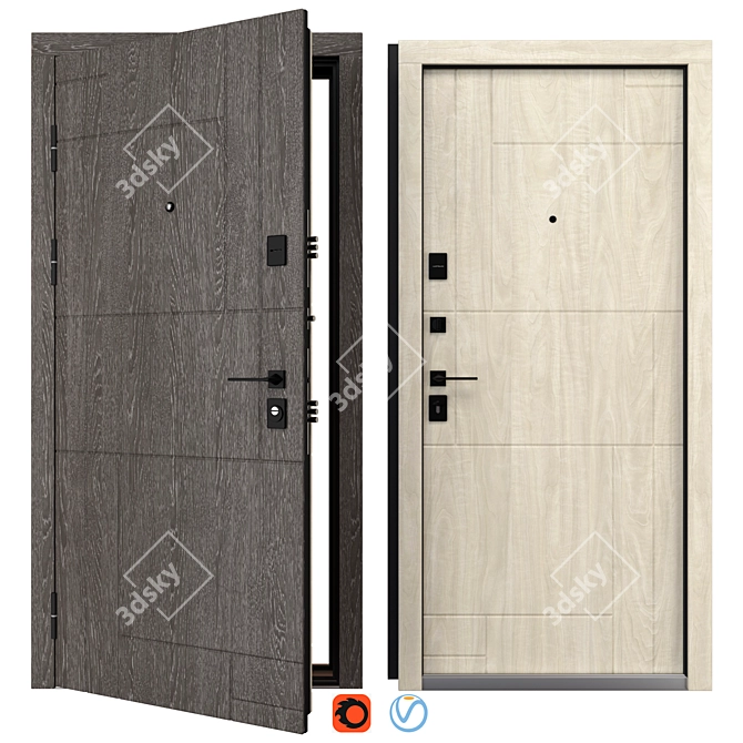 Bulat Metal Entrance Door K-7 3D model image 1