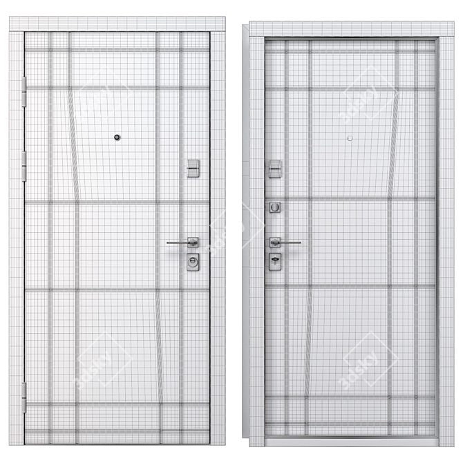 Bulat Metal Entrance Door K-7 3D model image 4