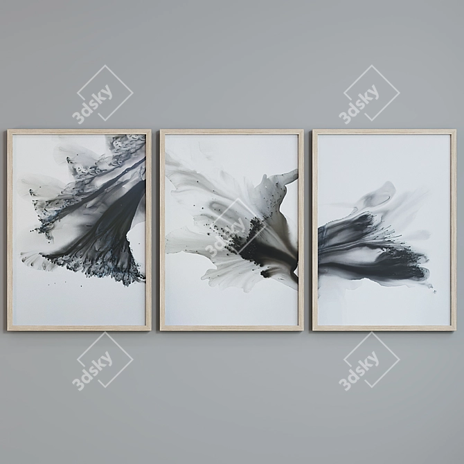 Modern Abstract Picture Frame Set 3D model image 3