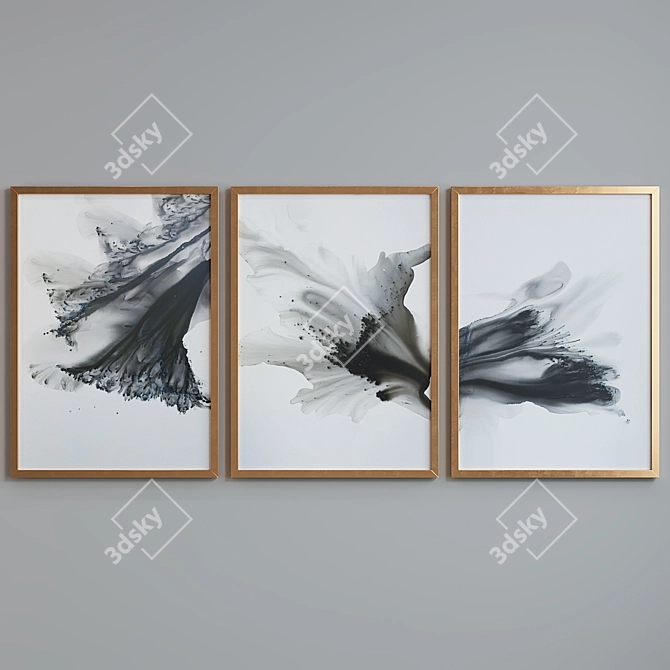 Modern Abstract Picture Frame Set 3D model image 5