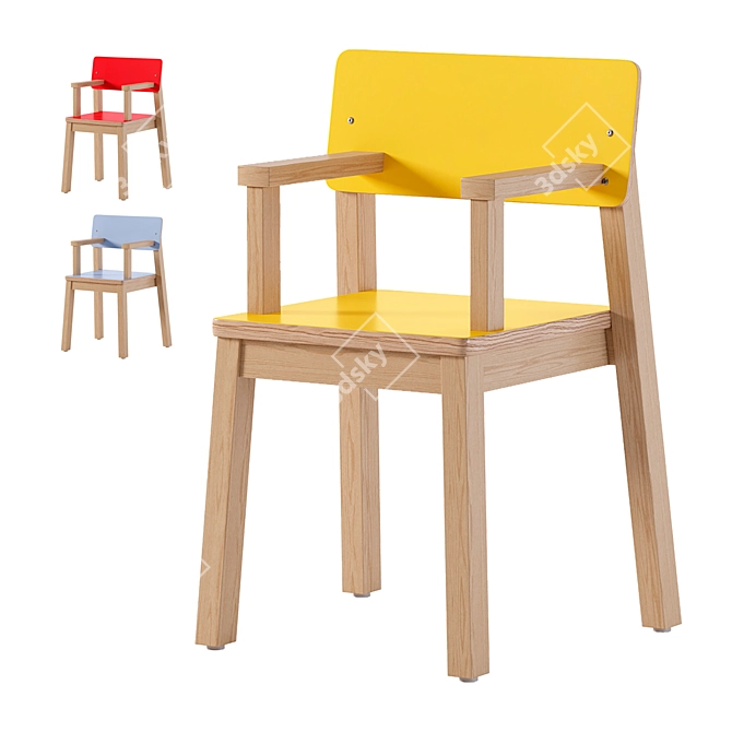 Kids' Mini Chair with Laminate 3D model image 1