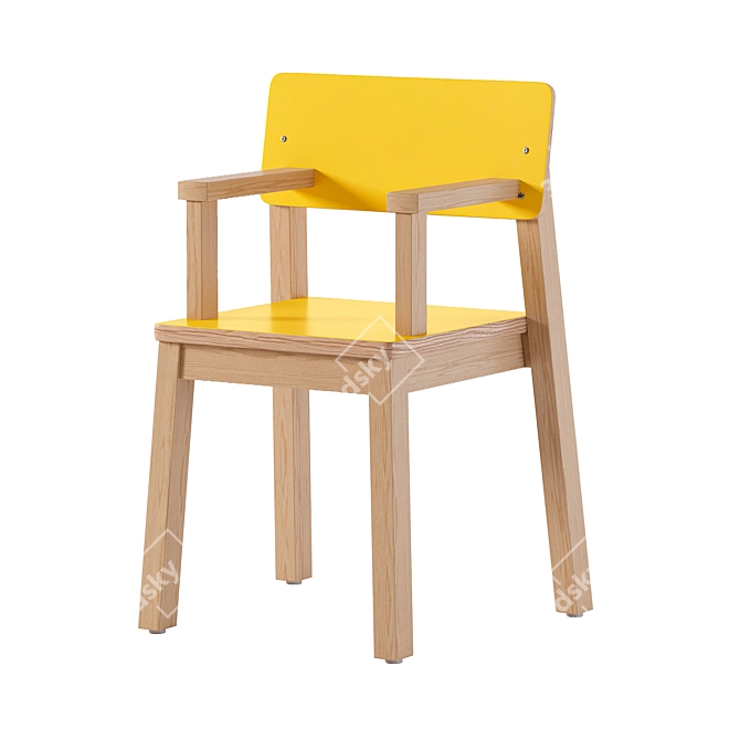 Kids' Mini Chair with Laminate 3D model image 3