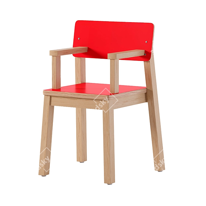 Kids' Mini Chair with Laminate 3D model image 4