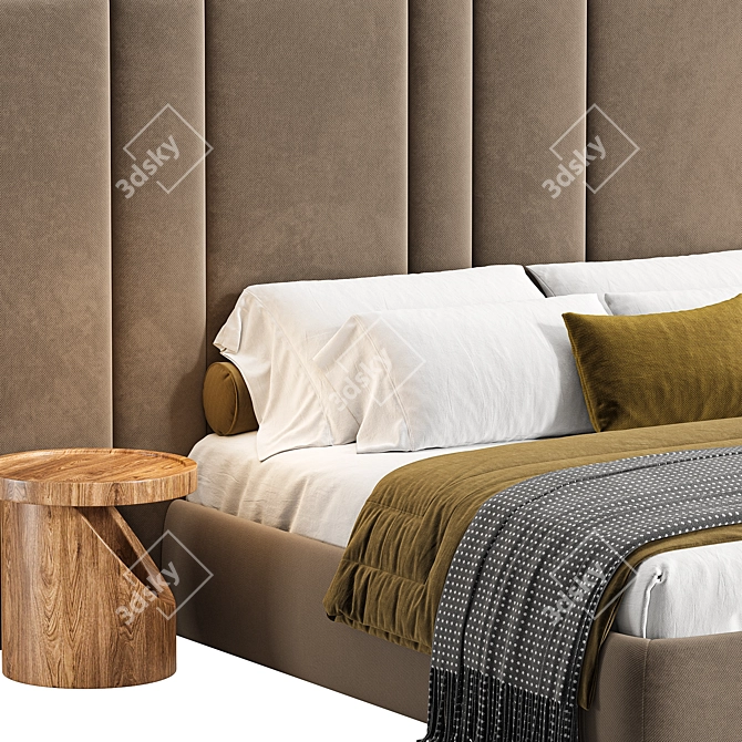 Brown Bafia Bed 2015 Corona 3D model image 5