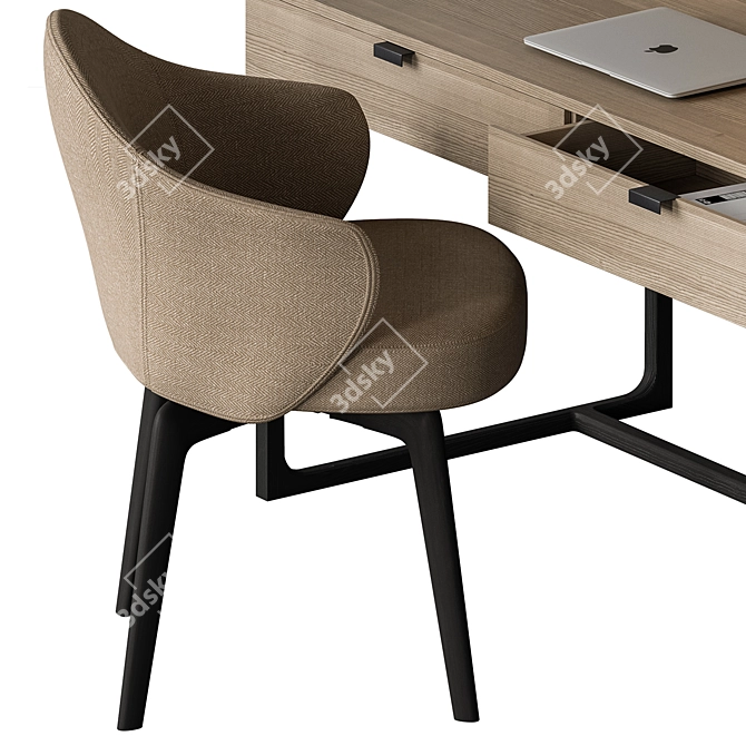 Modern Writing Table - Office Furniture 3D model image 3