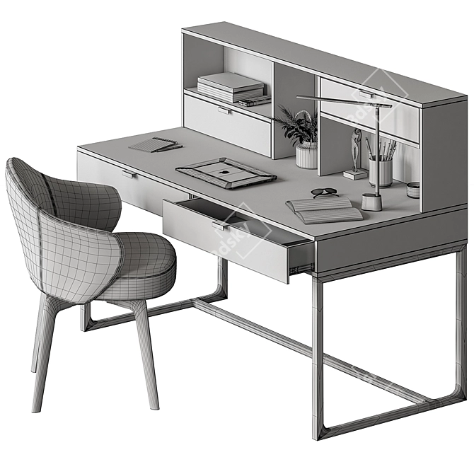 Modern Writing Table - Office Furniture 3D model image 6