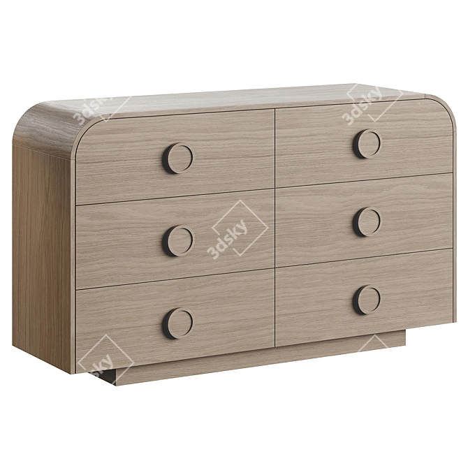 Modern Knob Dresser with VeneerTextures 3D model image 7