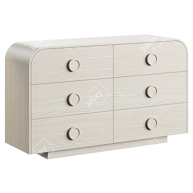 Modern Knob Dresser with VeneerTextures 3D model image 8