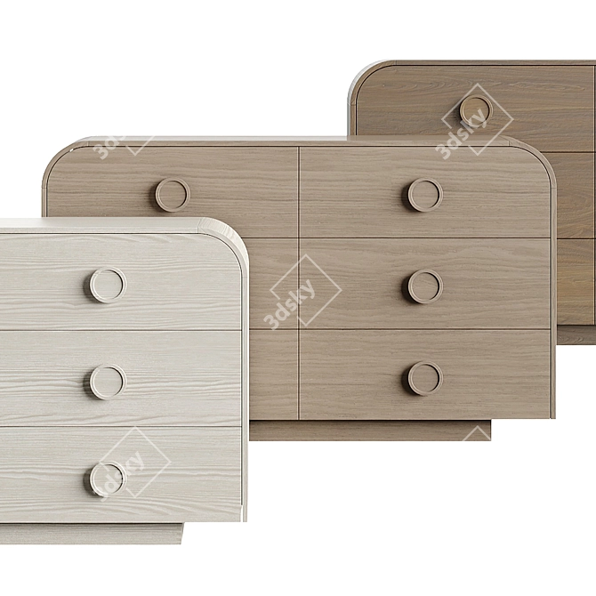 Modern Knob Dresser with VeneerTextures 3D model image 3