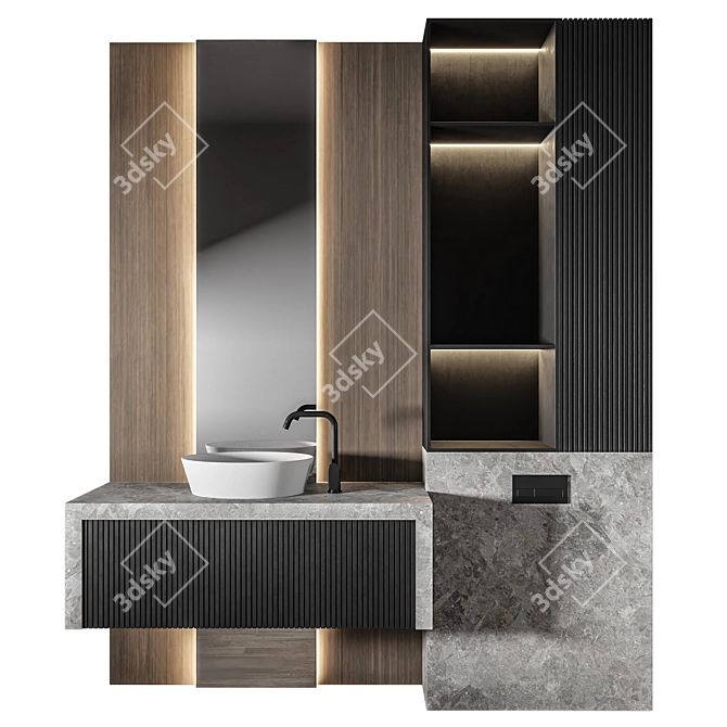 Luxury Bathroom 3D Model Kit 3D model image 1