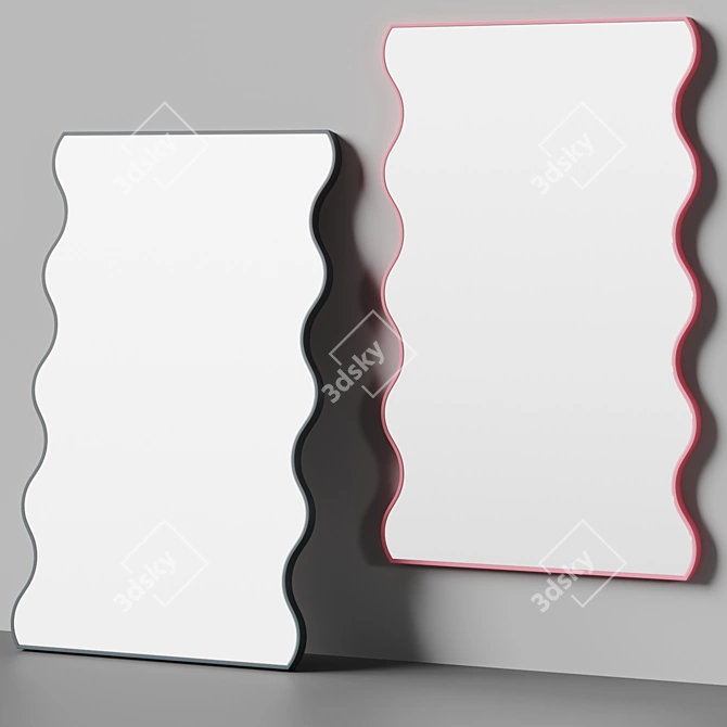 Vintage Wave Arch Mirror. 3D model image 2