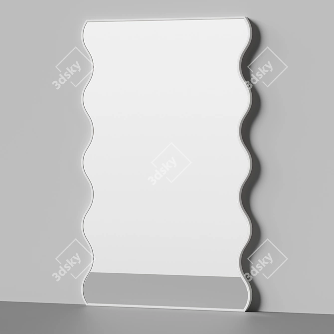 Vintage Wave Arch Mirror. 3D model image 3