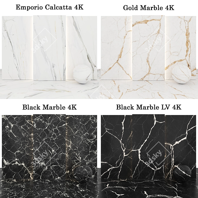 Luxury Marble Texture Collection 3D model image 5