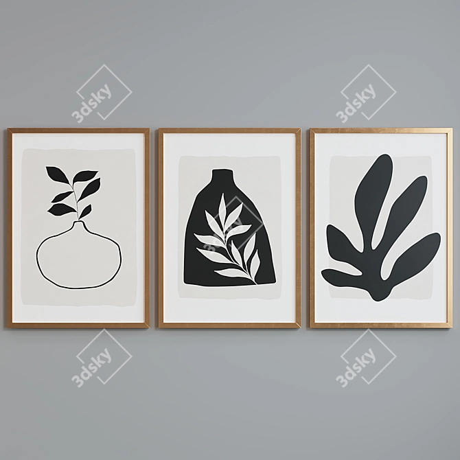 Modern Style Picture Frame Set 3D model image 2