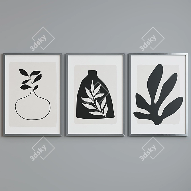 Modern Style Picture Frame Set 3D model image 3