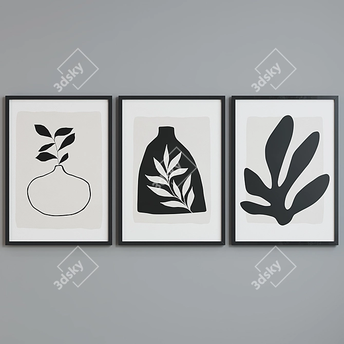 Modern Style Picture Frame Set 3D model image 4