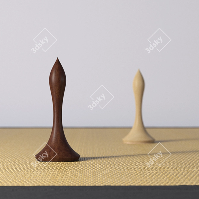 Handmade Chess Board, Wood Textures 3D model image 5