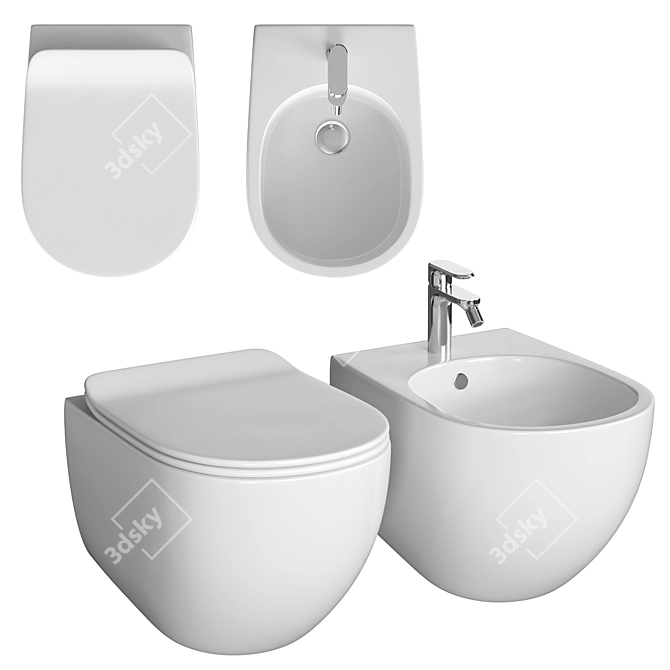 Artceram FILE 2.0 Bathroom Set 3D model image 1