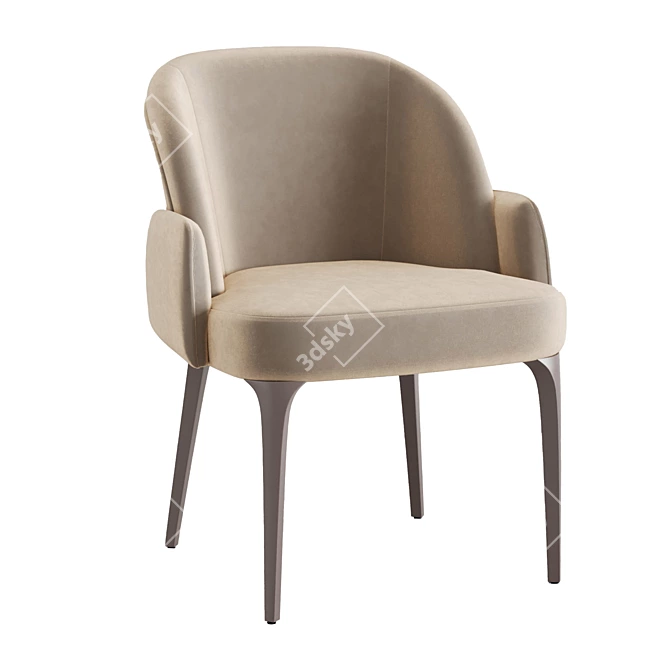 Primo Collection Beige Microvelour Chair 3D model image 1