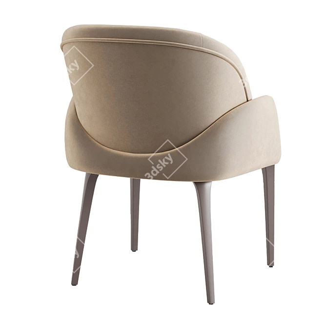 Primo Collection Beige Microvelour Chair 3D model image 2