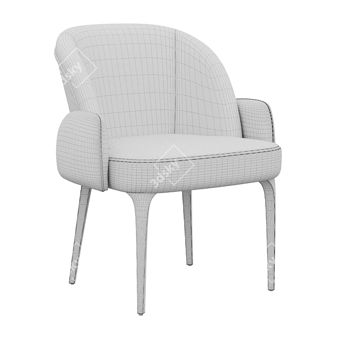 Primo Collection Beige Microvelour Chair 3D model image 3