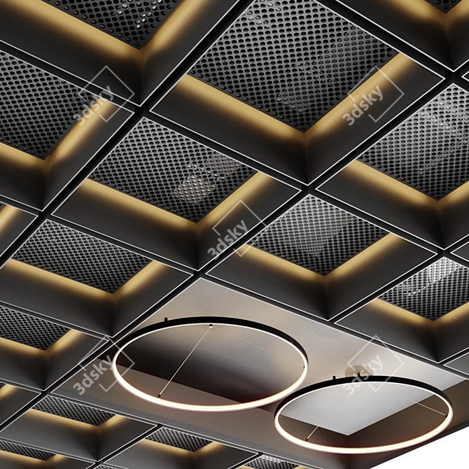 Modern Ceiling Fixture 3D Model 3D model image 4