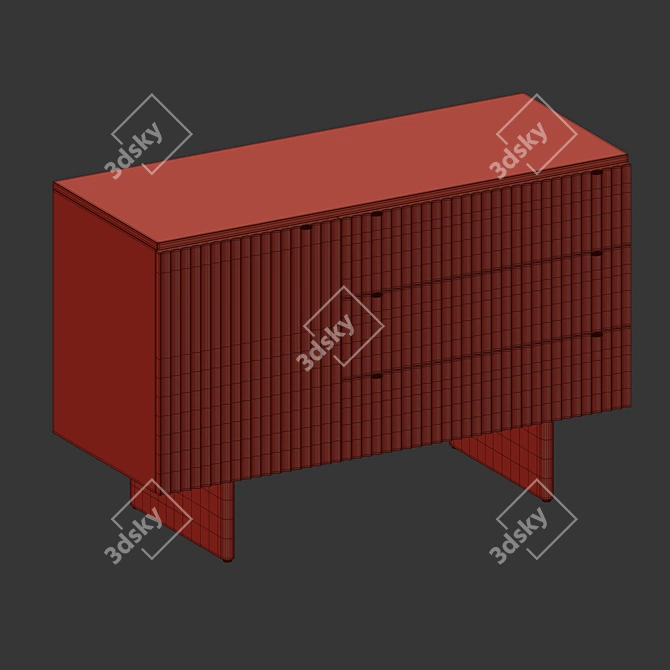  Sleek Render Vray Drawer Cabinet 3D model image 4