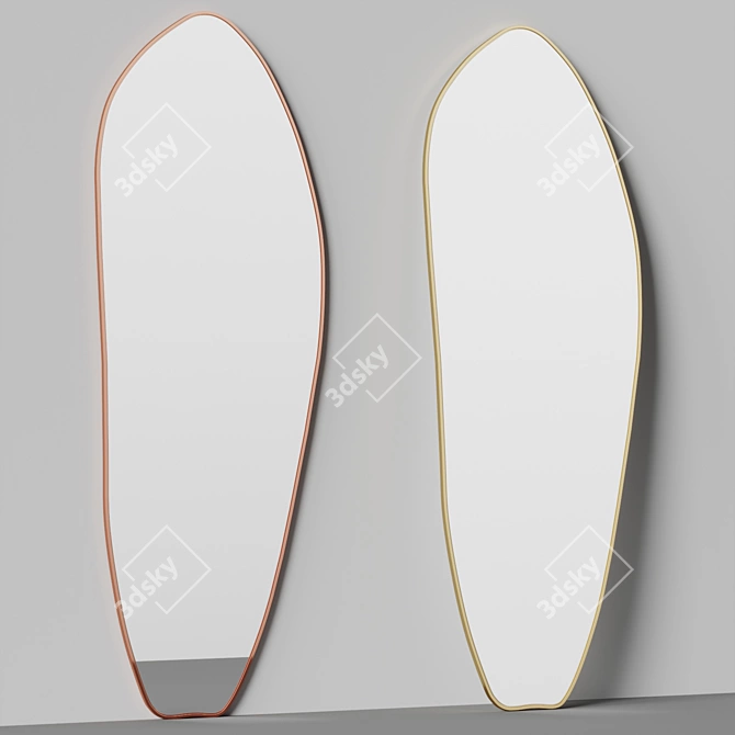 Asymmetric Standing Mirror Deluxe 3D model image 3