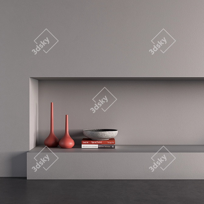 Decorative Wall with Fireplace 3D model image 6