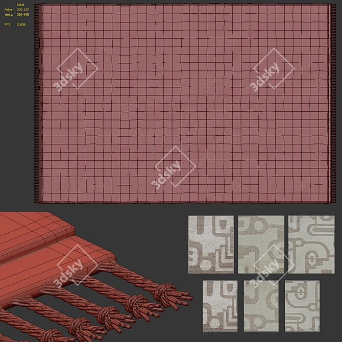 Ethnic Style Rug Set 3D model image 7