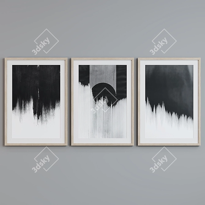 Abstract Set of Modern Picture Frames 3D model image 3