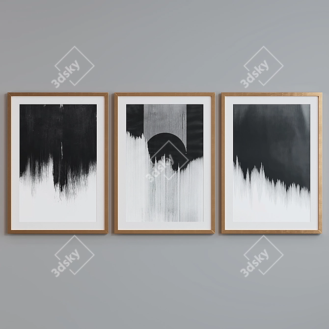 Abstract Set of Modern Picture Frames 3D model image 4