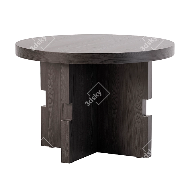 Sleek Notch Side Table Render 3D model image 2