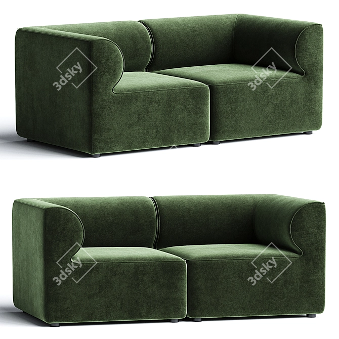 Eave Modular Sofa in City Velvet 3D model image 1