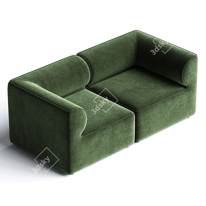 Eave Modular Sofa in City Velvet 3D model image 2