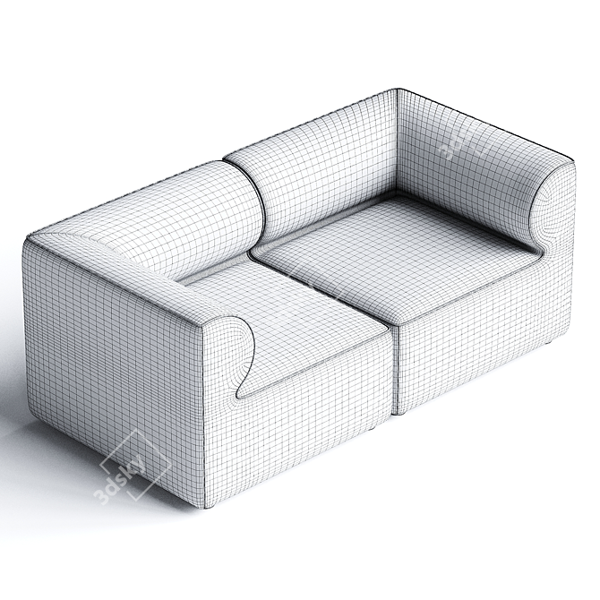 Eave Modular Sofa in City Velvet 3D model image 3