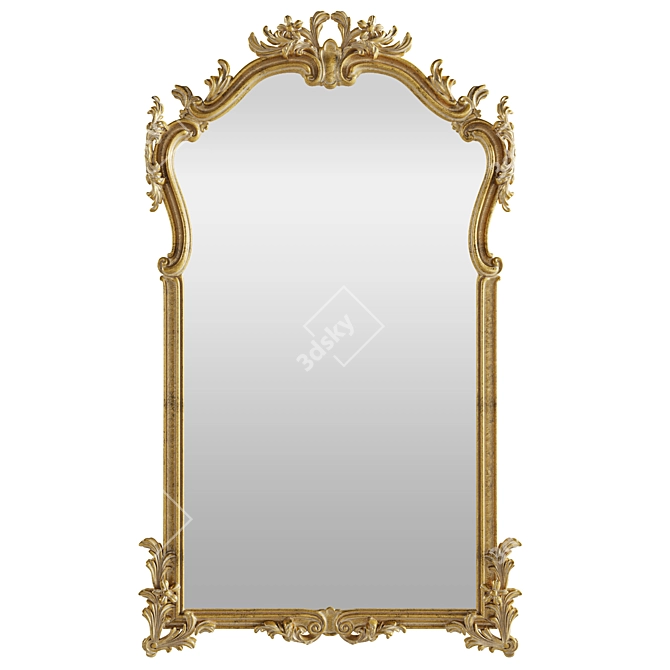 18th Century French Giltwood Mirror 3D model image 1