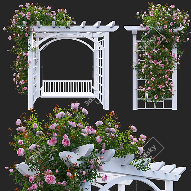 3D Climbing Rose Plant Models 3D model image 1