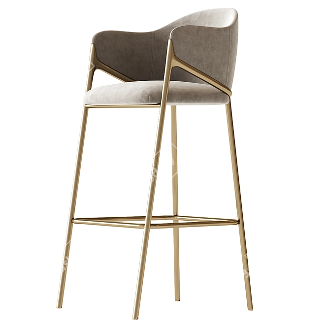 Minimalist Metal Barstool 2016 3D model image 5